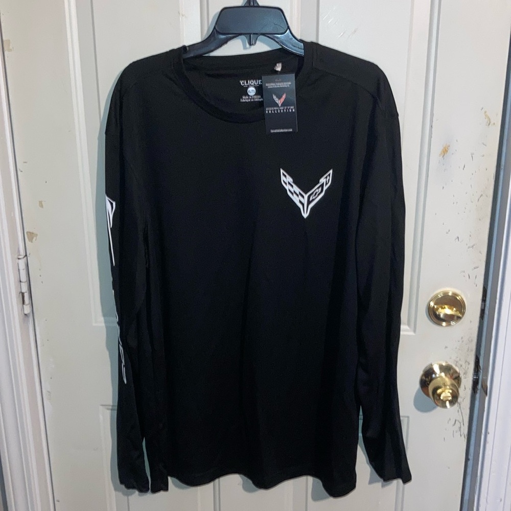 Clique long sleeve shirt- Corvette Collection- dri fit material NWT